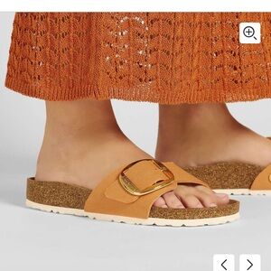 Birkenstock Madrid Big Buckle Coral Double Strap Slide Sandals